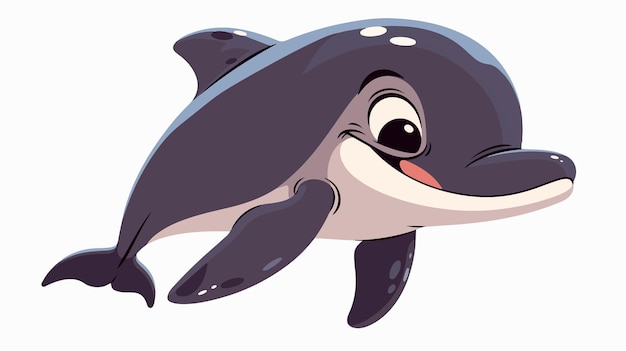 Vector a cartoon of a dolphin with a smile on its face