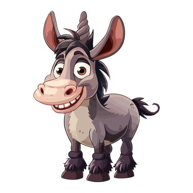 Vector a cartoon of a donkey with a big smile on its face