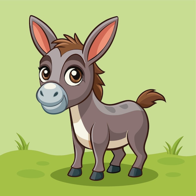 Vector a cartoon of a donkey with a green background