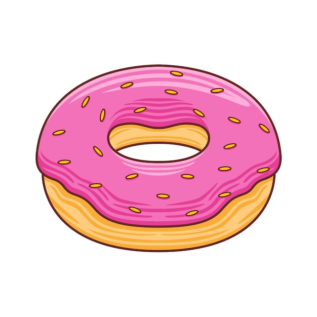 Cartoon donut for cafe or restaurant illustration