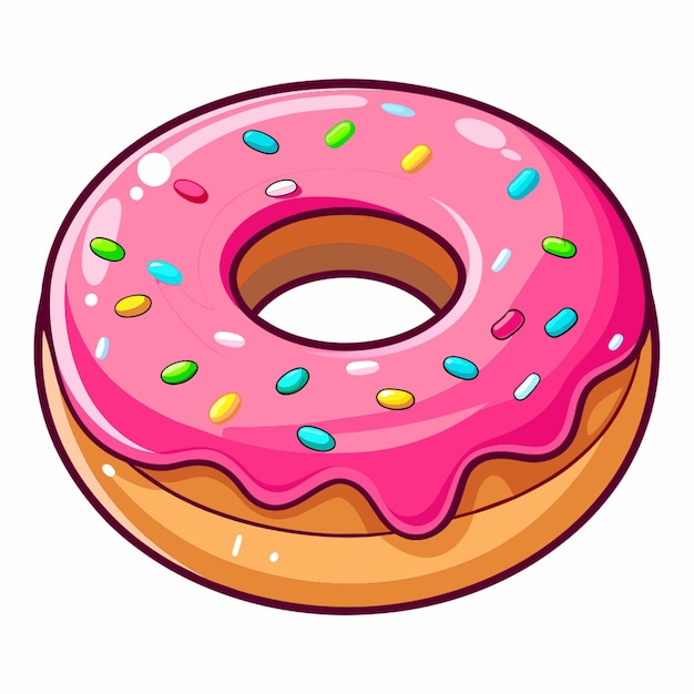 cartoon donut white background vector illustration