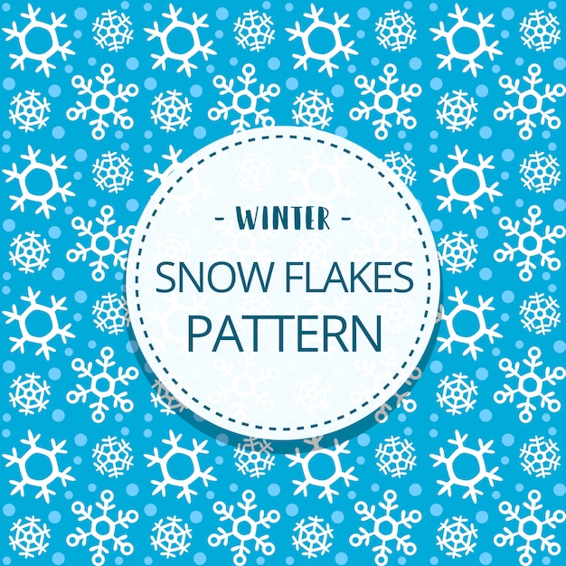 cartoon doodle cute snow flake winter seamless pattern