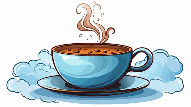 Cartoon Doodle Steaming Cup Stock Illustration