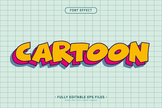 Cartoon doodle text effect editable vector font style