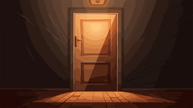 Vector a cartoon of a door with a light on it