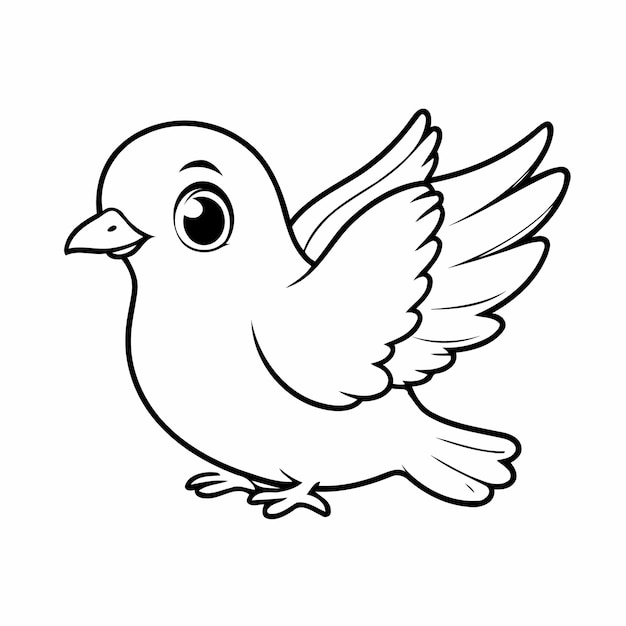 Cartoon Dove hand drawn for toddlers