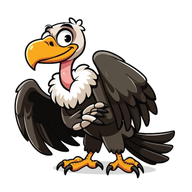 a cartoon drawing of a bald eagle with a black top