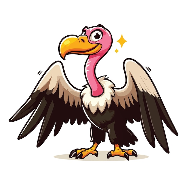 a cartoon drawing of a bald eagle with a black top