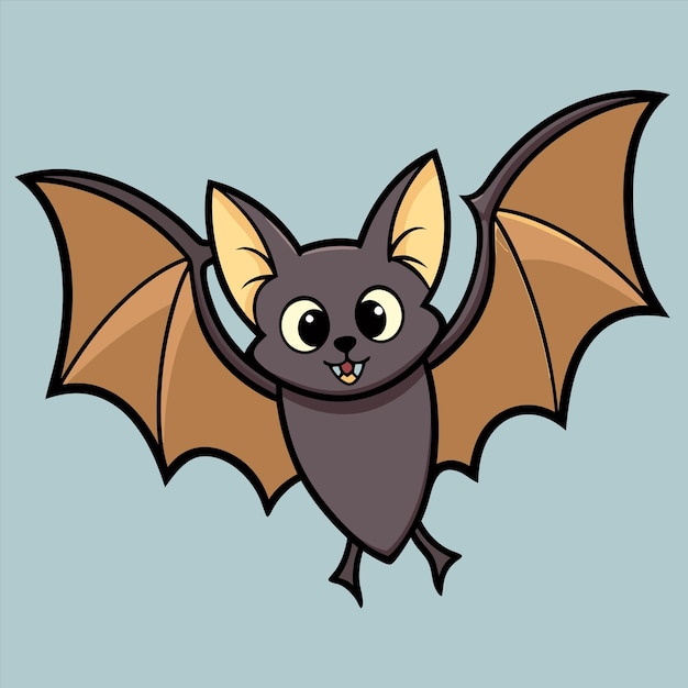 Vector a cartoon drawing of a bat with a face that says bat