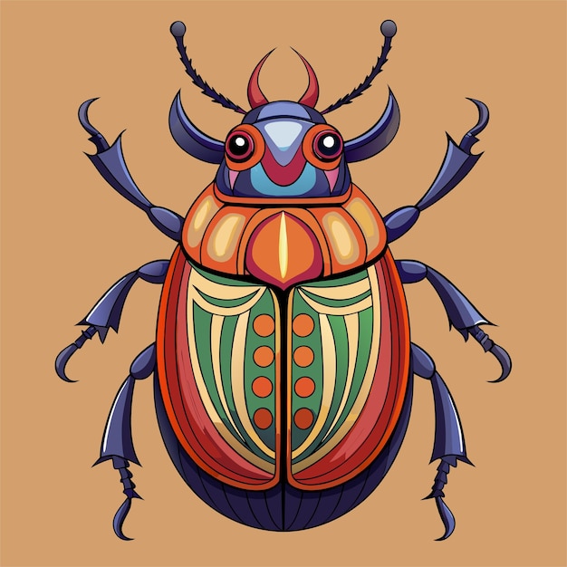 Vector a cartoon drawing of a beetle with the words bug on it