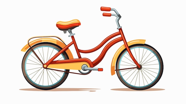 Vector a cartoon drawing of a bicycle with a red seat and the word  the  the  on it