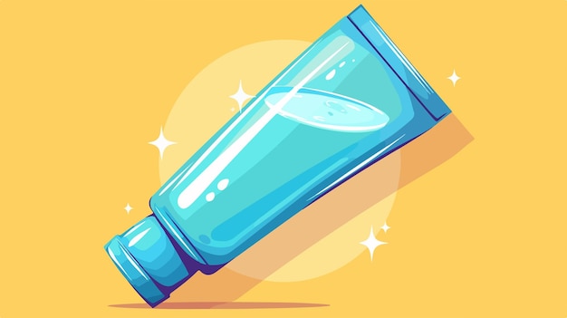 a cartoon drawing of a blue bottle of mouthwash