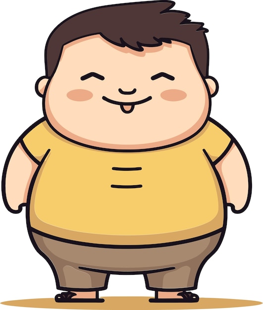 a cartoon drawing of a boy with a yellow shirt on