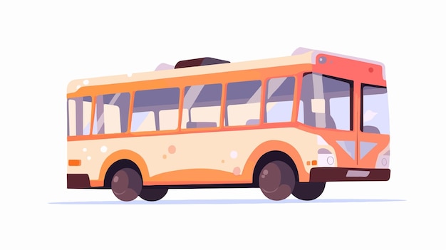 a cartoon drawing of a bus with a red roof