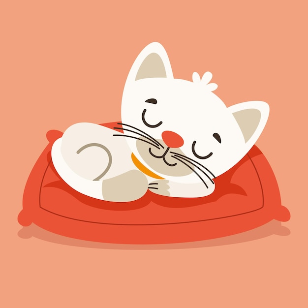 Cartoon Drawing Of A Cat Sleeping