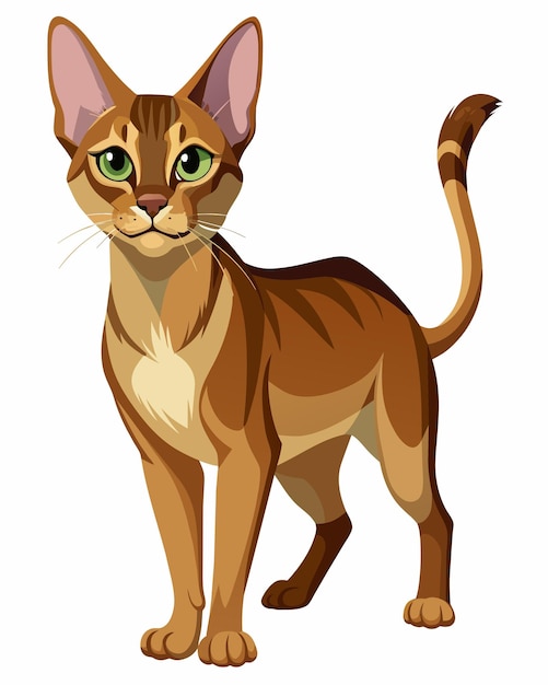 a cartoon drawing of a cat with green eyes