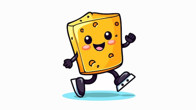 a cartoon drawing of a cheese with a smile on his face