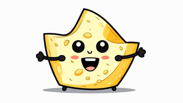 a cartoon drawing of a cheese with the words  happy face