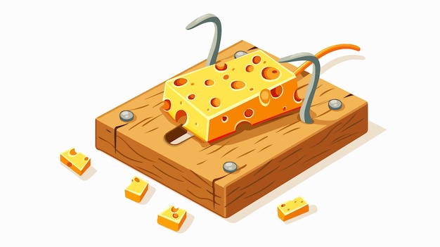 Vector a cartoon drawing of cheeses with a knife and a cheese on it