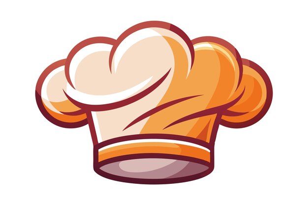 Vector cartoon drawing of a chef hat with a bun on it