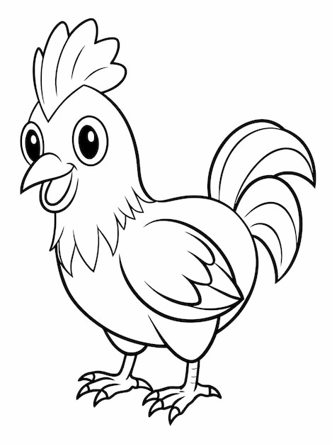 Vector a cartoon drawing of a chicken with a large beak