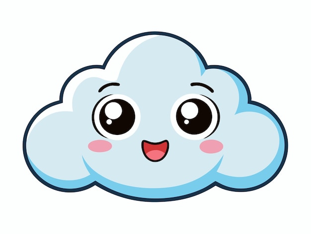 Vector a cartoon drawing of a cloud with a pink nose and a pink nose