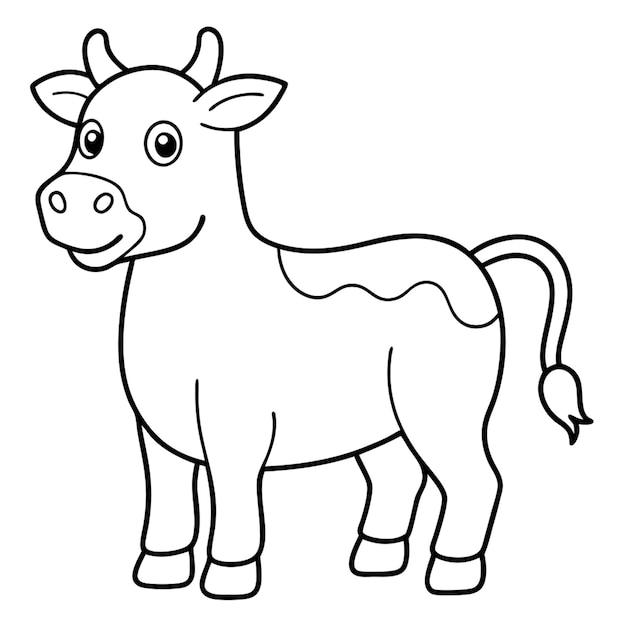 Vector a cartoon drawing of a cow with a pencil in it