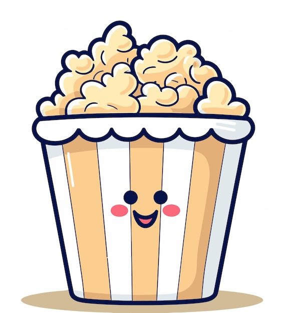 a cartoon drawing of a cup of popcorn with the words  popcorn  on it