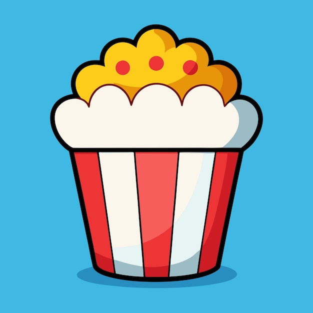 Vector a cartoon drawing of a cupcake with a crown on it