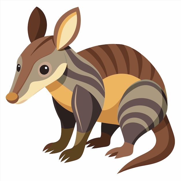 Vector a cartoon drawing of a cute little animal with a brown pattern