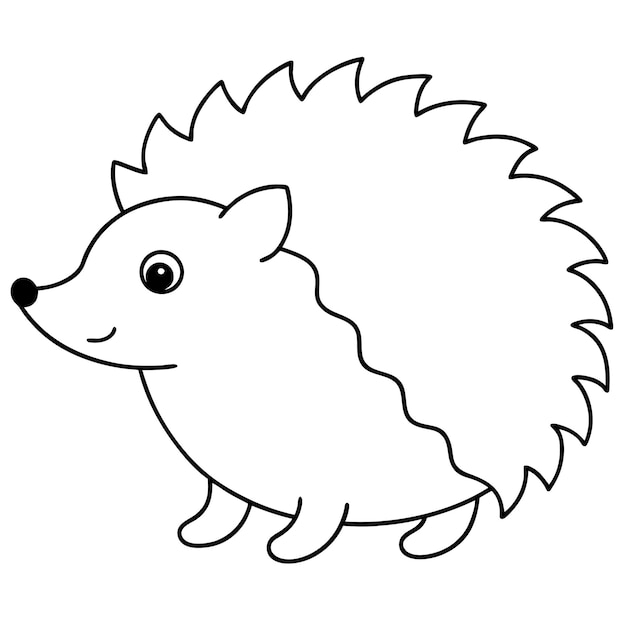 a cartoon drawing of a cute porcupine with a nose and eyes