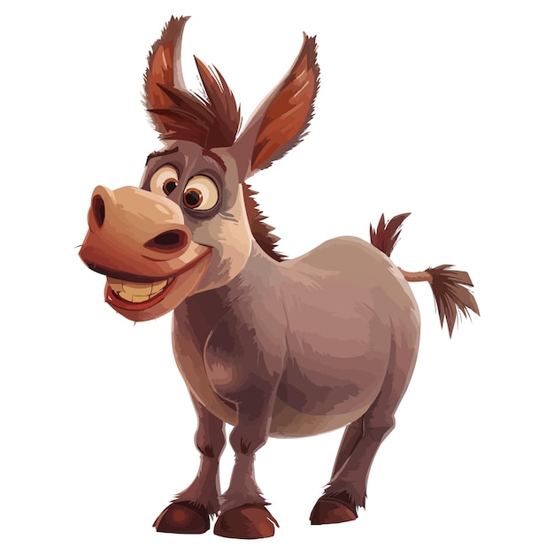 a cartoon drawing of a donkey with a funny face