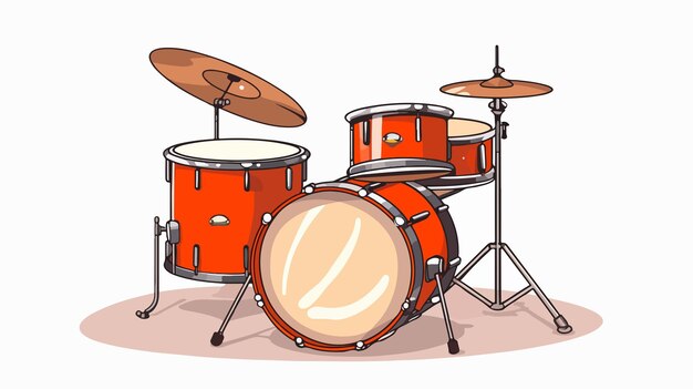 a cartoon drawing of a drum set with a drum set