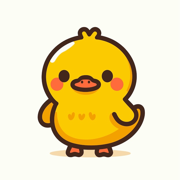 a cartoon drawing of a duck yellow duckling cute