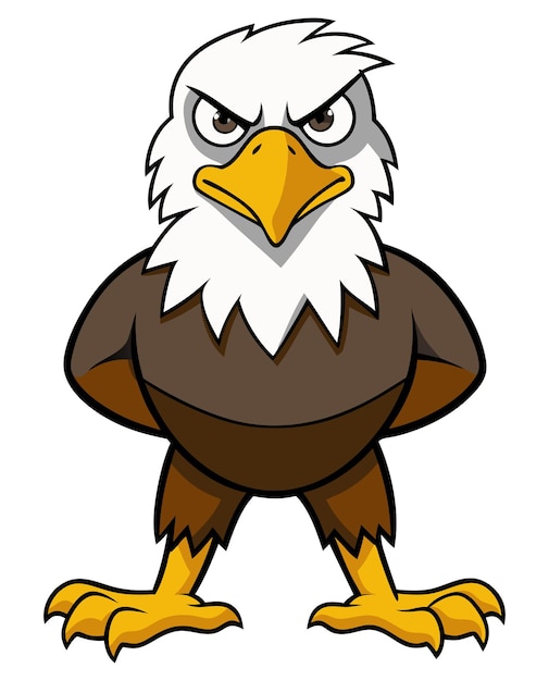 Vector a cartoon drawing of an eagle with a brown background