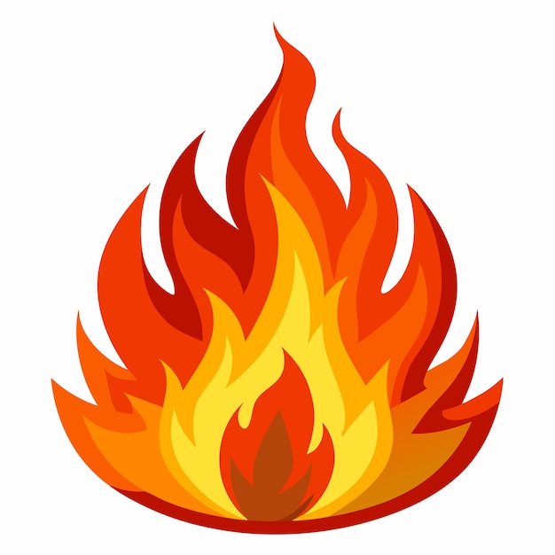 a cartoon drawing of a fire with a yellow background