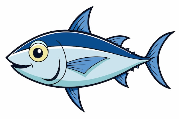 Vector cartoon drawing of a fish with a face drawn on it