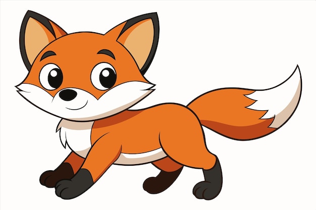 Vector a cartoon drawing of a fox with a white background