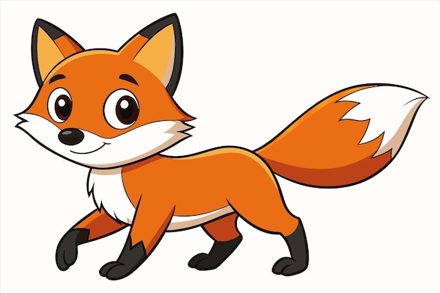 Vector a cartoon drawing of a fox with a white background