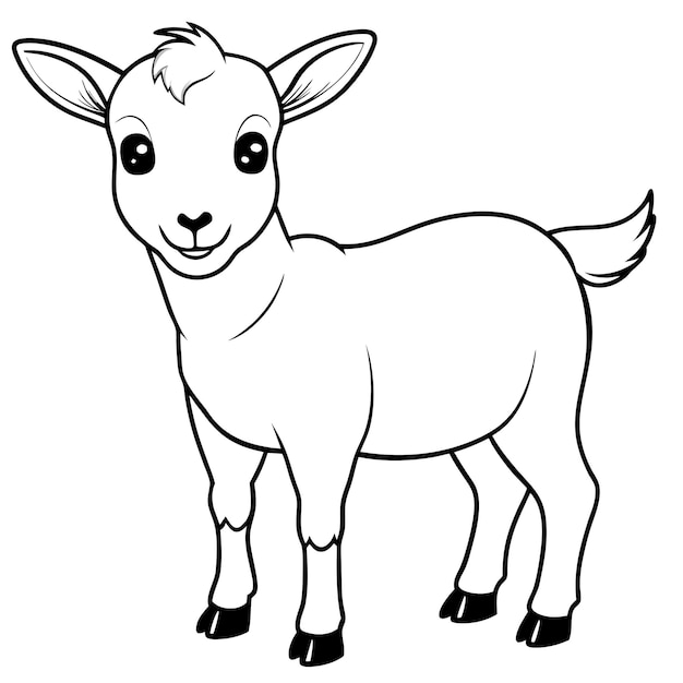 a cartoon drawing of a goat vector design