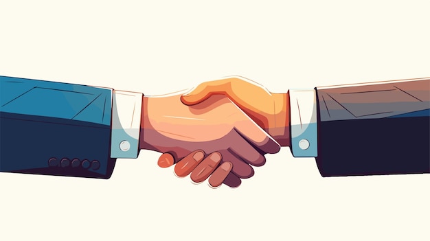 a cartoon drawing of a handshake with the words quot handshake quot on a white background