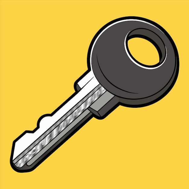 Vector a cartoon drawing of a key with a key that saysthe key