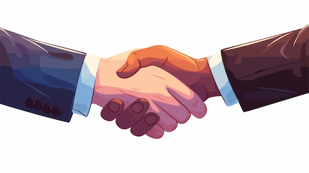 a cartoon drawing of a man shaking hands with another man shaking hands