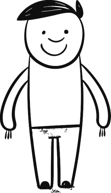 Vector a cartoon drawing of a man with a hole in his belly