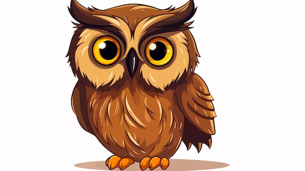 a cartoon drawing of an owl on a white background vector art illustration