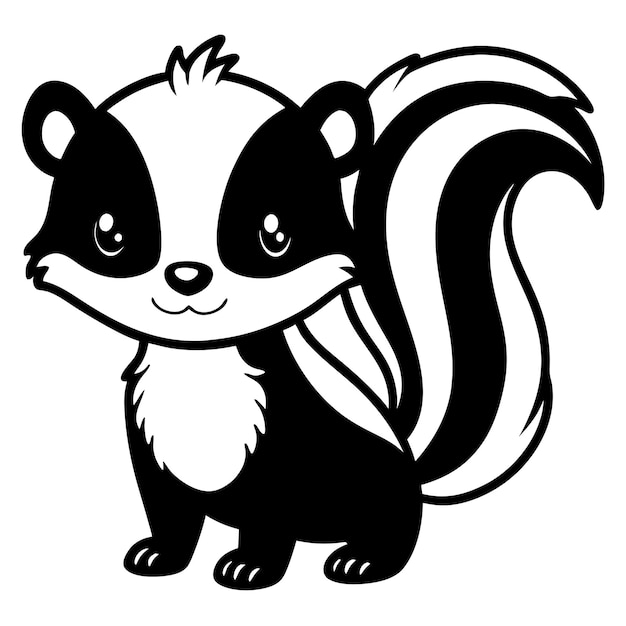 Vector a cartoon drawing of a raccoon