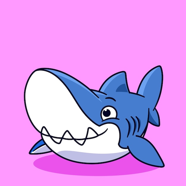 A cartoon drawing of a shark isolated vector