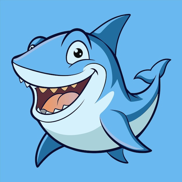 a cartoon drawing of a shark with a shark on the bottom