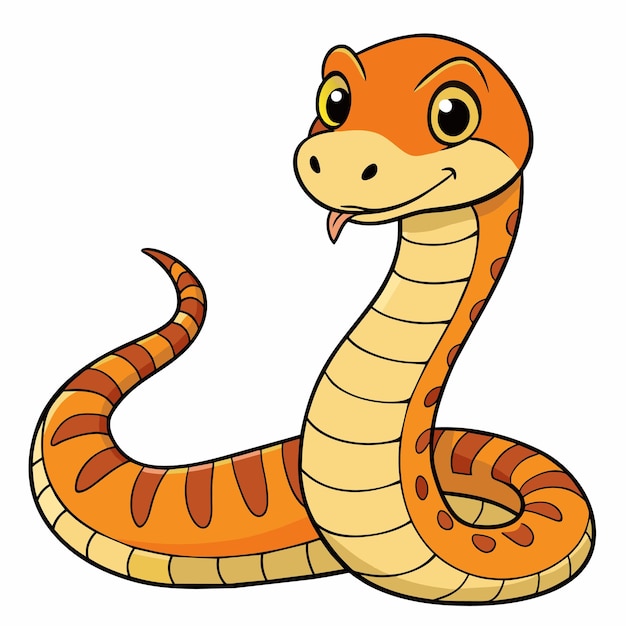 Vector a cartoon drawing of a snake with a mouth open