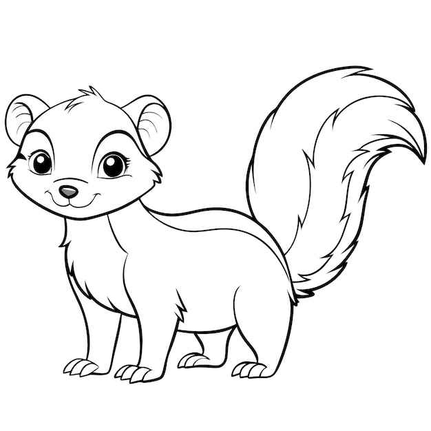 Vector a cartoon drawing of a squirrel line color art